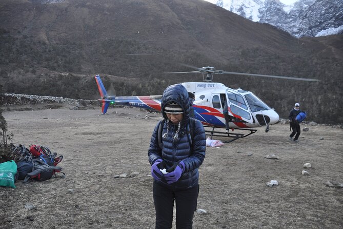 Everest Base Camp Helicopter Tour landing at Hotel Everest View - The Base Camp and Kala Patthar flight