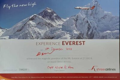 Everest Flight , Mountain Flight in Nepal , Everest Experience