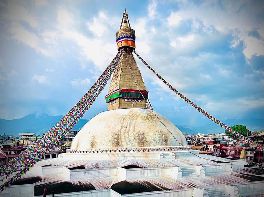 From Kathmandu: 2 Stupas and Kopan Monastery Spiritual Tour - Boudhanath Stupa, the grand finish