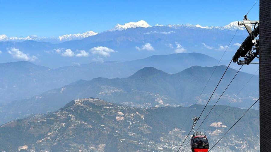 Kathmandu: Chandragiri Cable Car, and Swayambhu - The ride down and return to Kathmandu