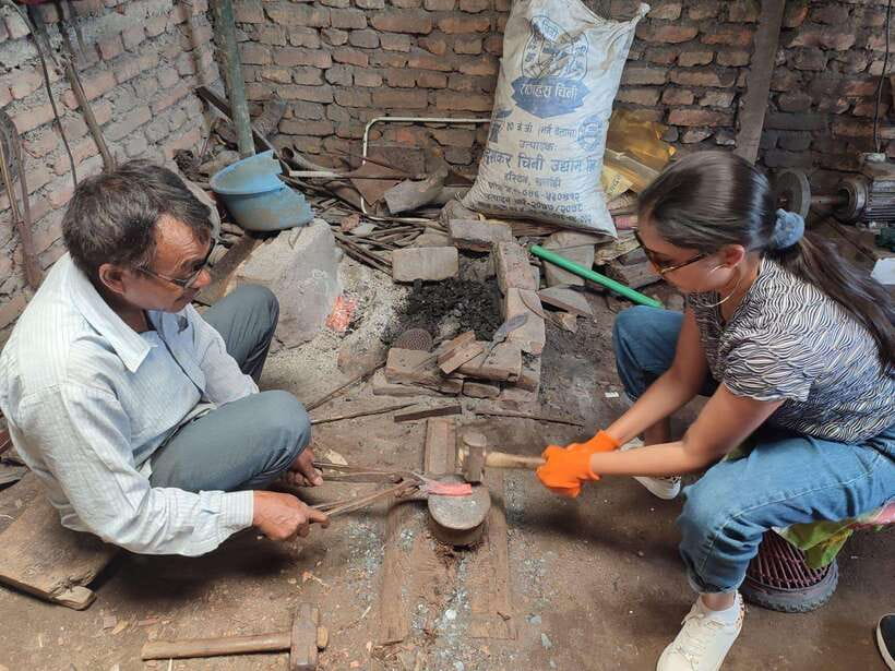 Knife Khukuri Making Workshop - Meeting Indra and seeing the raw metal