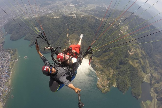 Paragliding - What you see above Phewa Lake and Pokhara