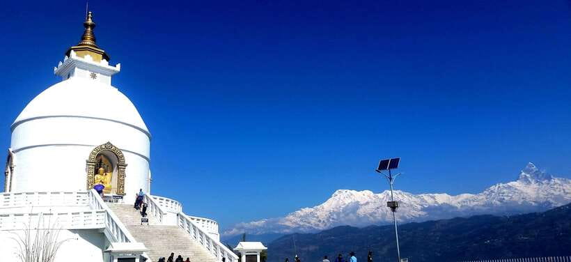 Pokhara: Full-Day Sharing Bus Tour on 7 Iconic Destination - World Peace Stupa above Phewa Lake