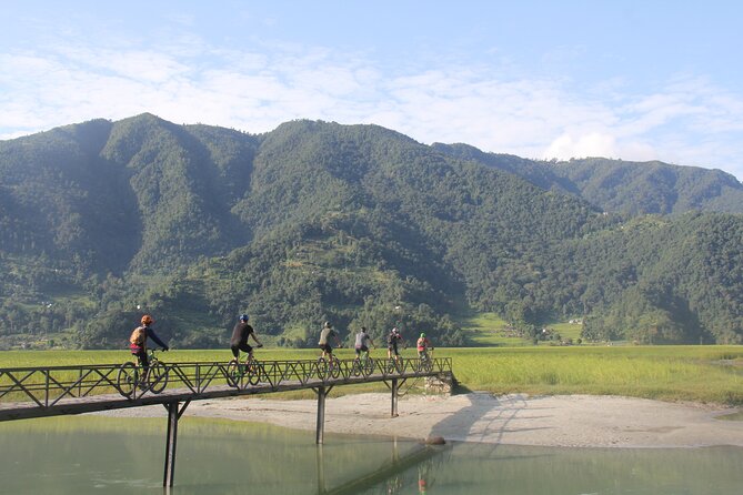 Pokhara Valley Mountain Bike Adventure Private Tour - The World Peace Stupa after the long ride